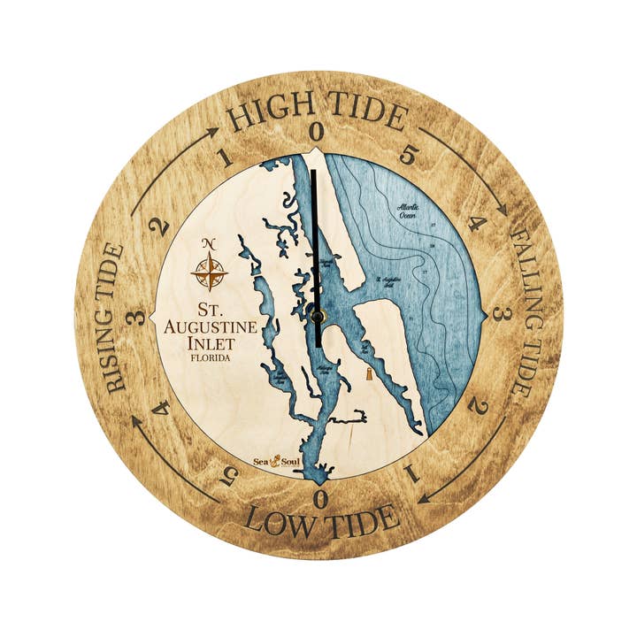Sea & Soul Nautical Chart Art - Wholesale Wall Clock - Florida East Coast Nautical Chart Tide Clock-Many Locations9