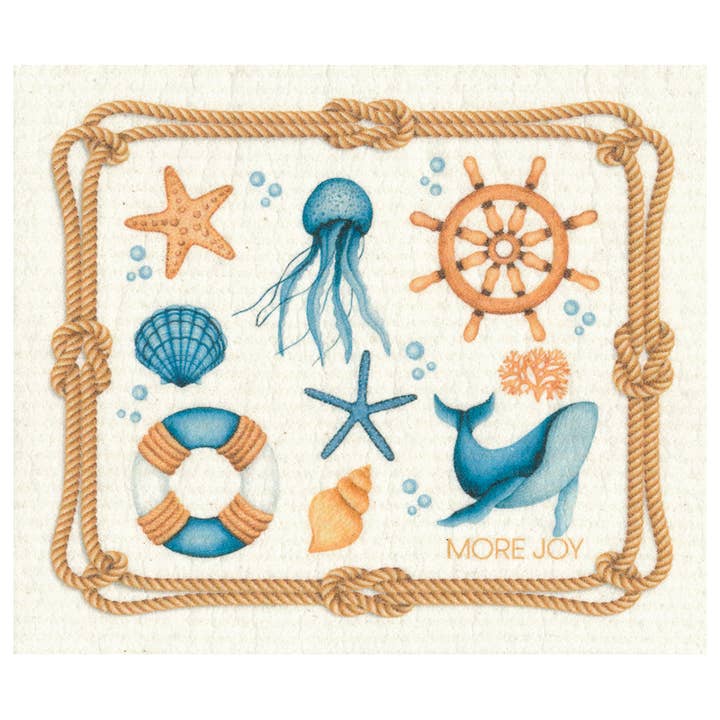 Pano de Pratos com Estampa Vida Marinha por atacado de More Joy Home