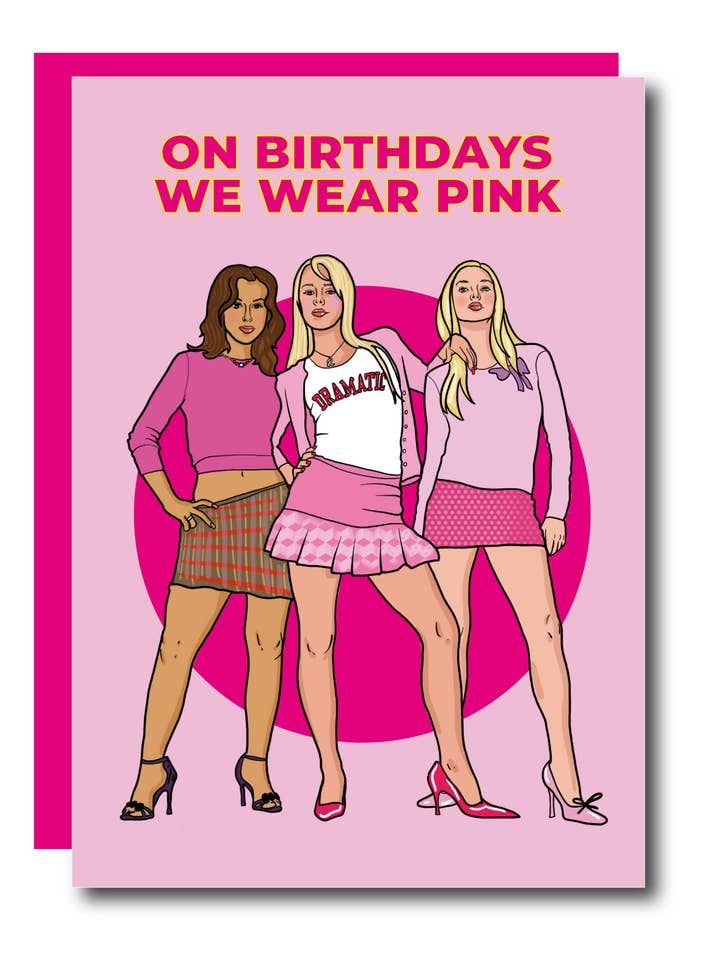 On Birthdays We Wear Pink Tarjeta de felicitación para niñas para venta al por mayor de Studio Soph (We Pay Your Import Fees - We Ship DDP)