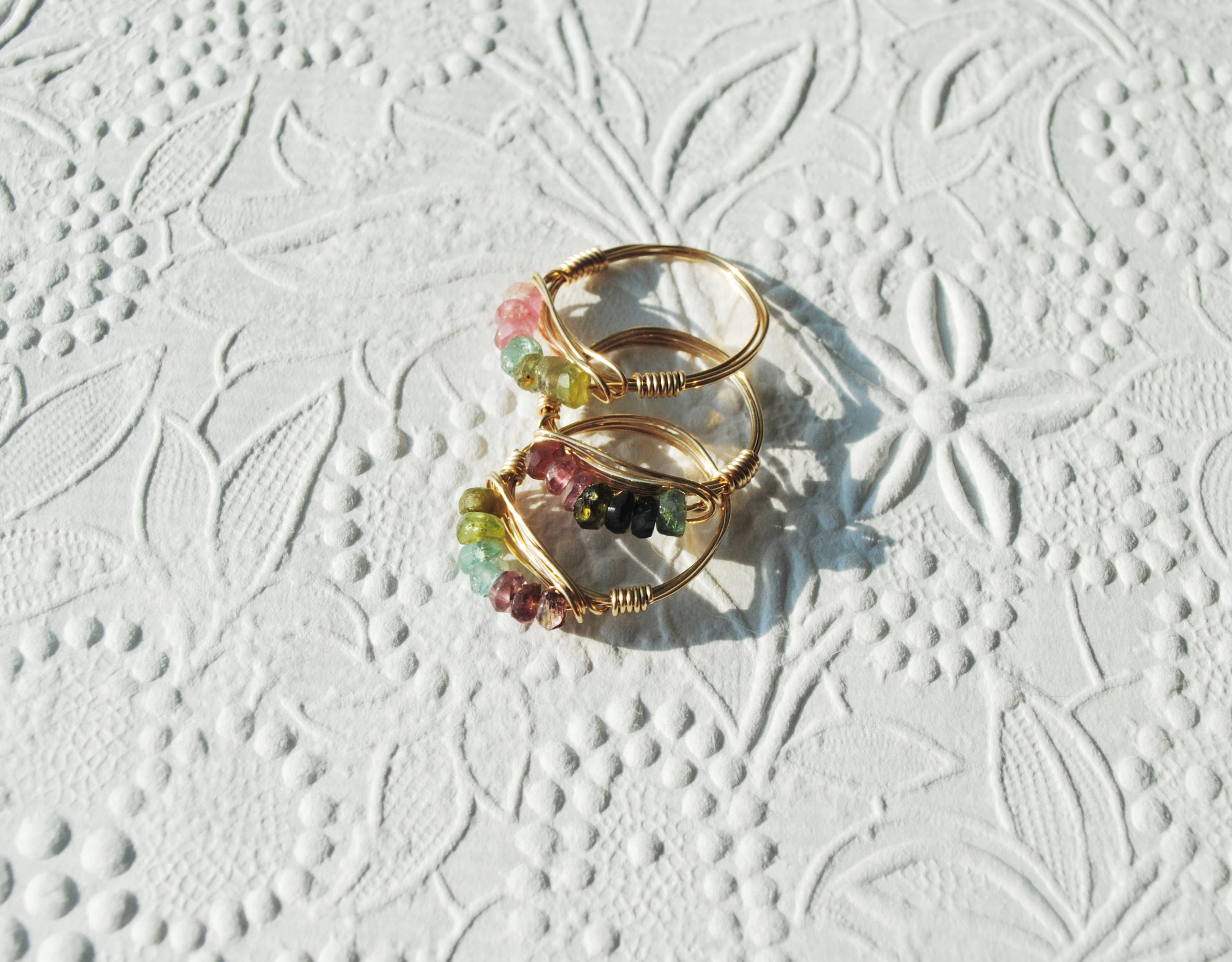 Seaflowerjewelry - Wholesale Band/Stacked Ring - Rainbow band ring Rainbow tourmaline band gold fill sterling2