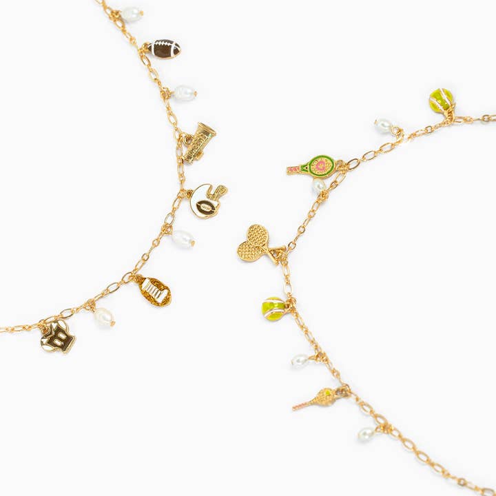 Sessori - Wholesale Pendant/Charm Necklace - Gameday Touchdown Football Multi Charm Necklace1