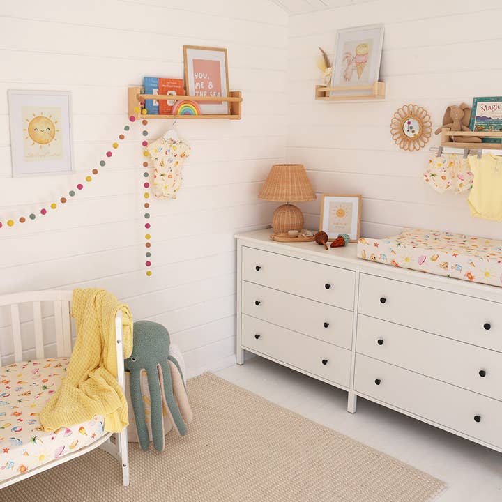 Snuggle Hunny - Wholesale Bassinet - Baby - Beach Fun Organic Bassinet Sheet / Change Pad Cover3