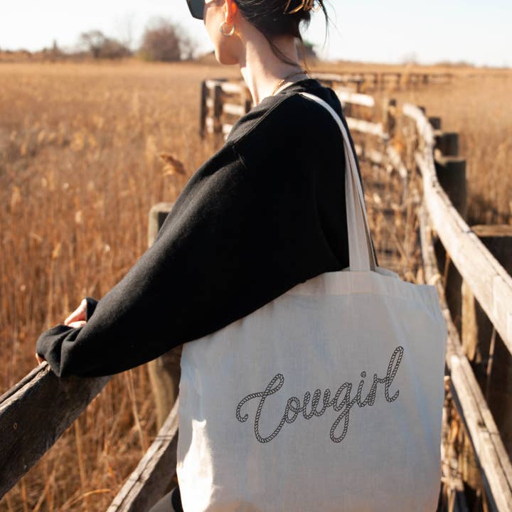 P E T I T R U E - Wholesale Tote Bag - Women's - Tote Bag Canvas Cowgirl Western Themed Beach Bags Summer