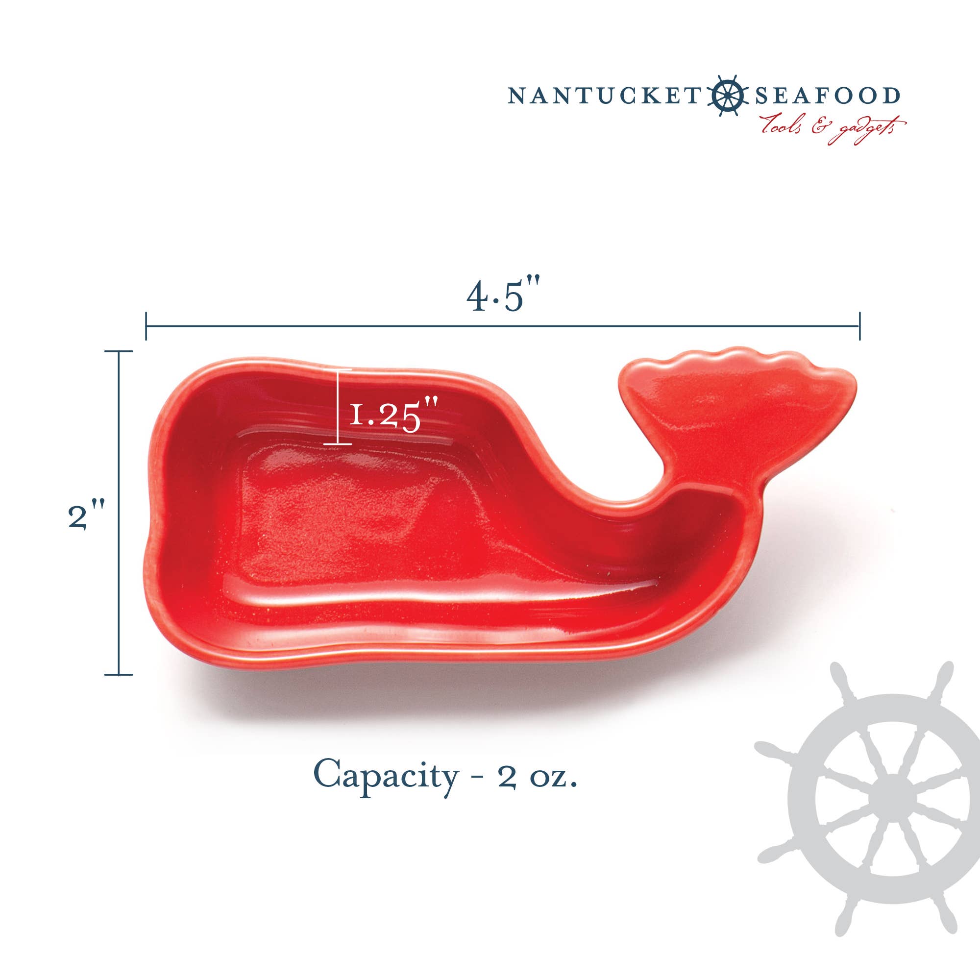 Fox Run Brands - Wholesale Condiment/Dip Bowl - Nantucket Whale Condiment Cups, Red, Set of 4, 1.5-Ounce4
