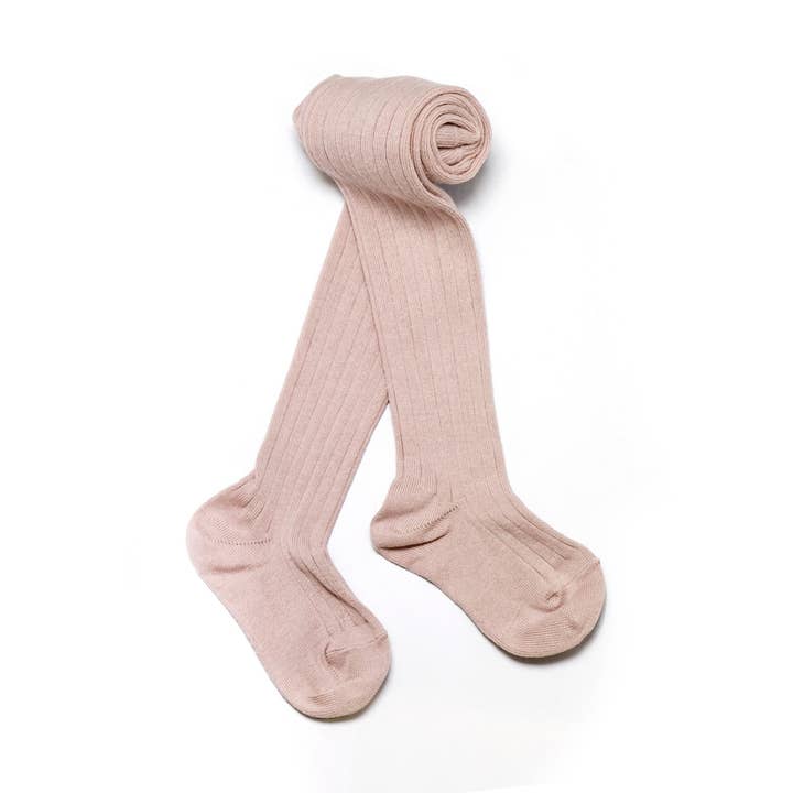 Ribbed Antique Mauve Tights for wholesale by Verity Jones London