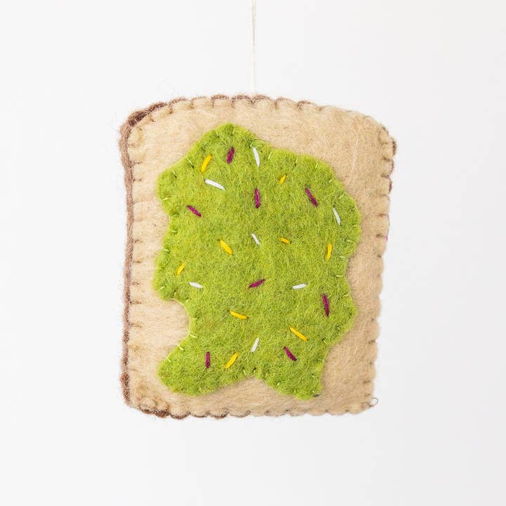 Nivas - Wholesale Ornament - Handmade Avocado Toast Felt Ornament