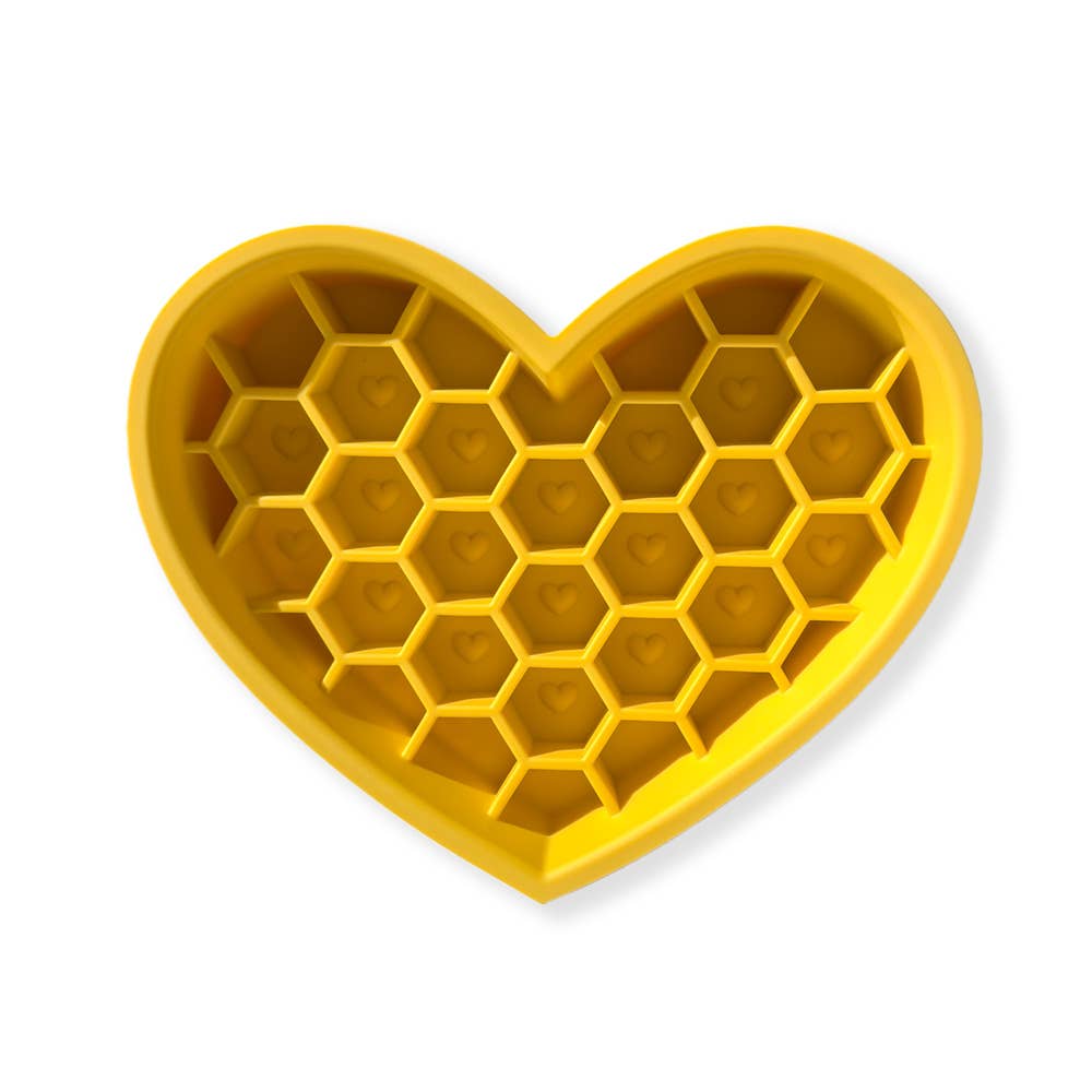 Spot N Knot - Vente Gamelle – chat et chien - Gamelle lente en silicone en forme de cœur avec tapis à lécher2