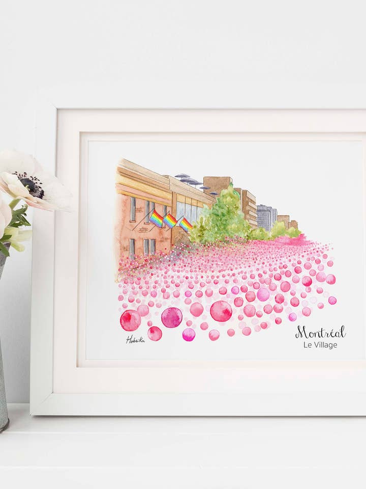 Montreal Gay Village, Art Print for wholesale by Hobeika Art