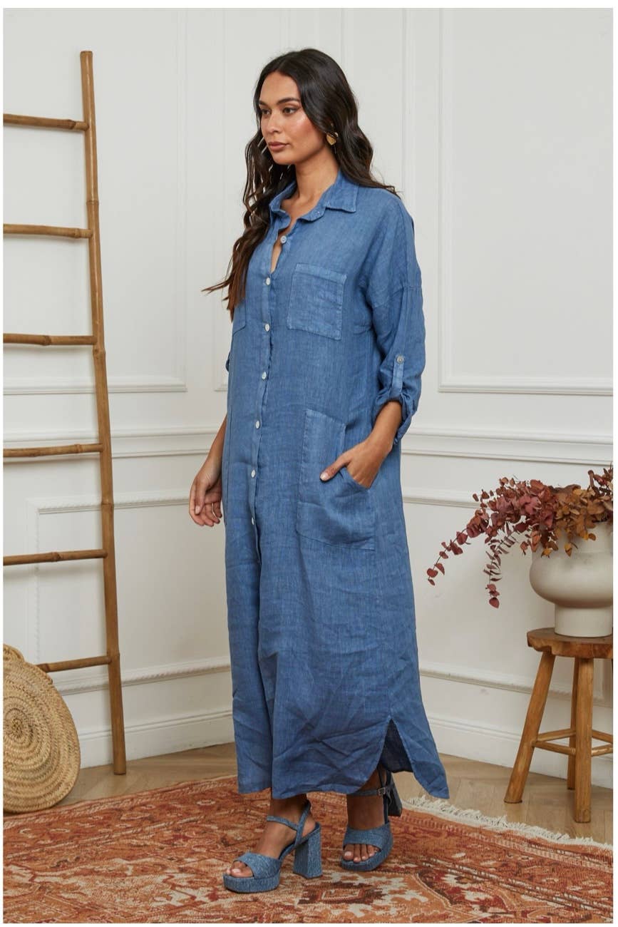 LÉA & LUC - Wholesale Dress - Women's - Long Dresses in 100% Linen REF. 114936