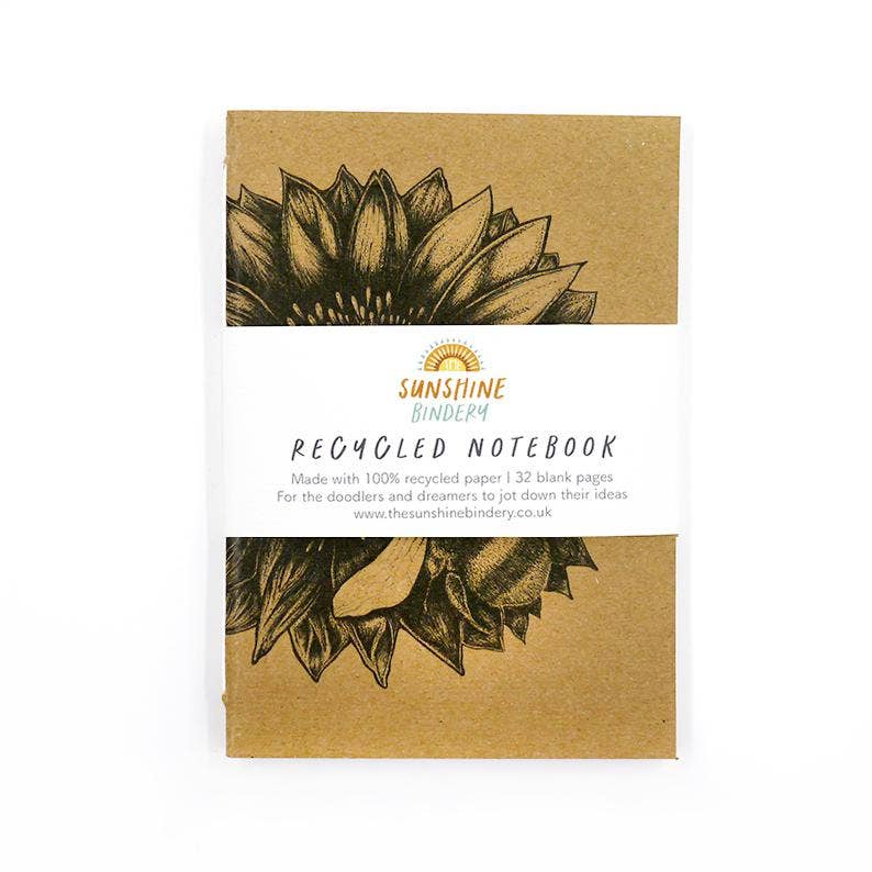 The Sunshine Bindery – Engroshandel Notesbog – Kraft Solsikke & Bumble Bee Recycled Pocket1