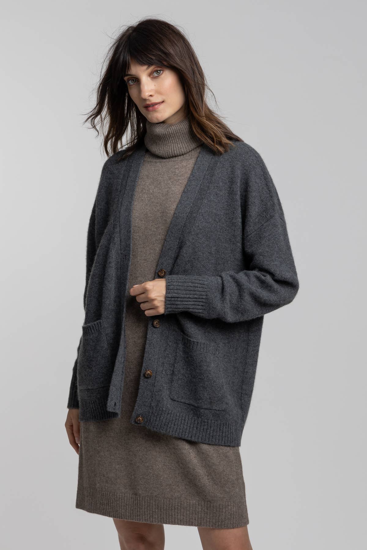 QUINN - Vente Cardigan – femme - Cardigan boyfriend en cachemire Yuna9