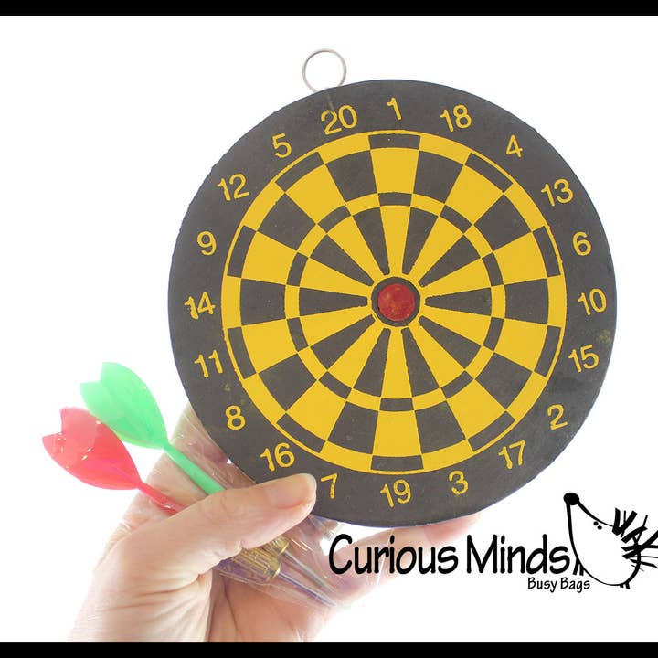 Curious Minds Toys - Wholesale Board Game - Mini Dart Board - Small Office Dart Game with Darts - Double