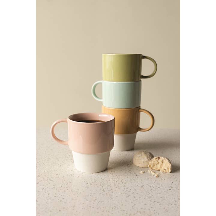 Now Designs by Danica - Wholesale Coffee Mug - Flora Assorted Nesting Mugs Set of 4