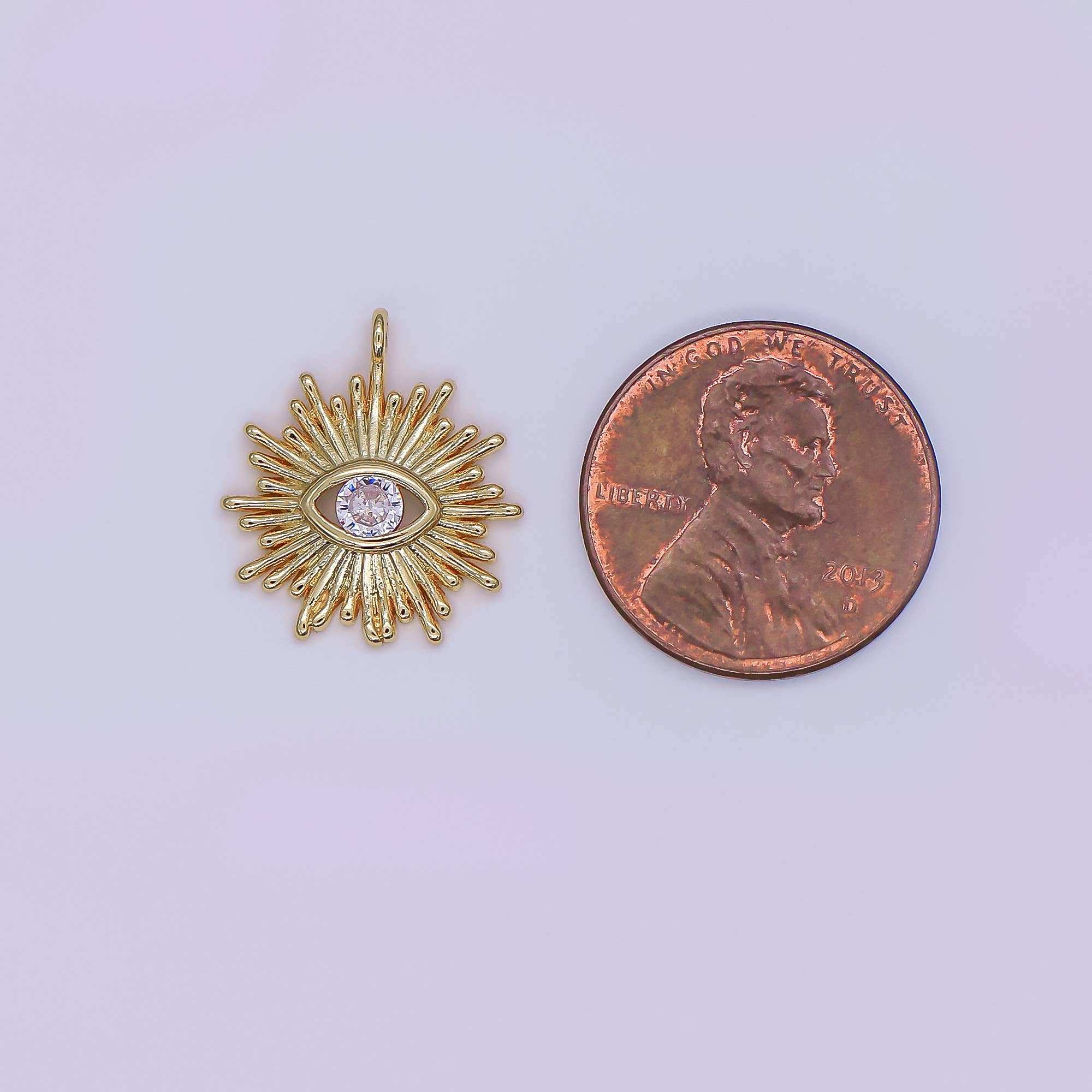 Aim Eternal - Wholesale Individual Charm/Pendant - Mini Eye 24k Gold Filled Evil Eye, Micro Pave Evil Eye Charm2