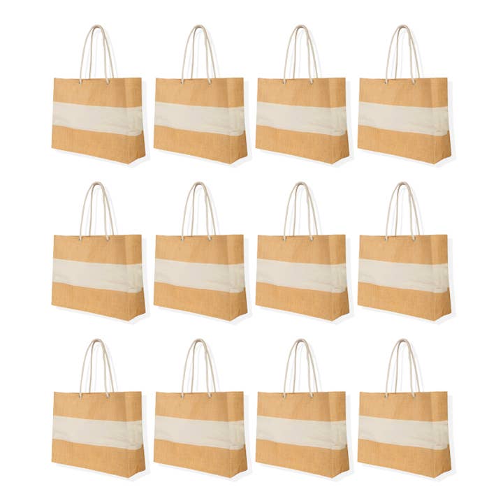 Eco-Friendly Jute Tote with White Canvas Panel & Rope Handle for wholesale by ecojutebags