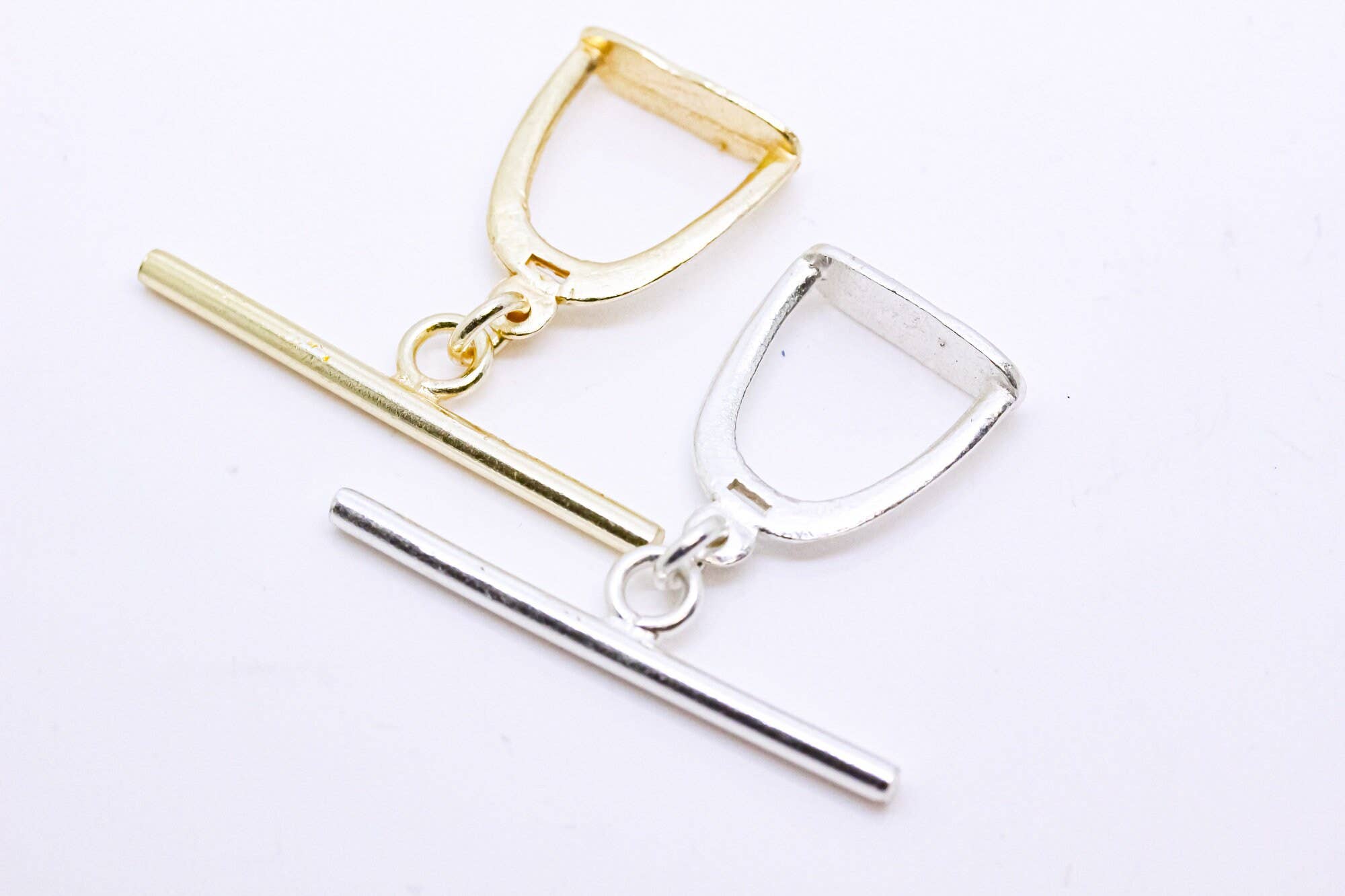 Jewel Pledge - Vendita all'ingrosso Fibbie per cintura - Chiusura a T Toggle Semicerchio in Oro e Argento, Resistente all'Ossidazione2