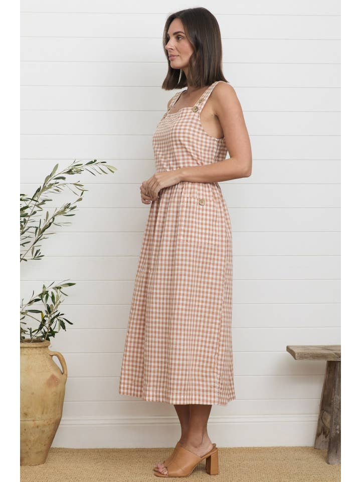 Eadie Dress - Ginger Gingham for wholesale on Faire3