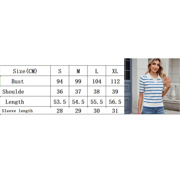 Lily Clothing - Wholesale Knit Sweater - Women's - CASUAL COLOR STRIPED SWEATER WITH LAPEL NECK23