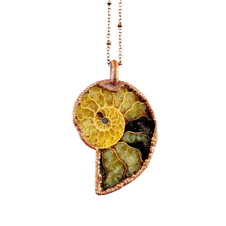 MergingMetals - Vente Colliers à pendentif - Collier fossile ammonite2
