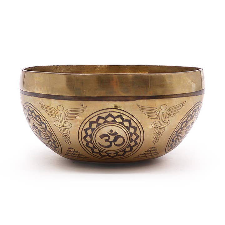 Tibetan Engraved Bowl - 16cm - 7 Chakras for wholesale by Ancient Wisdom