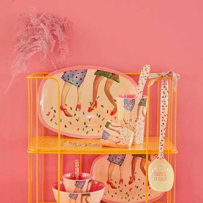 RicebyRice - Wholesale - Melamine Salad Spoon | Dancing Legs Print