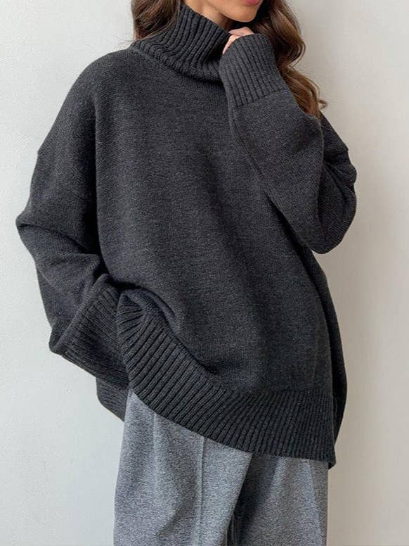 alberalkirk - Wholesale Knit Sweater - Women's - Solid High Neck Knit Sweater Women Multiple Colors N5A6018