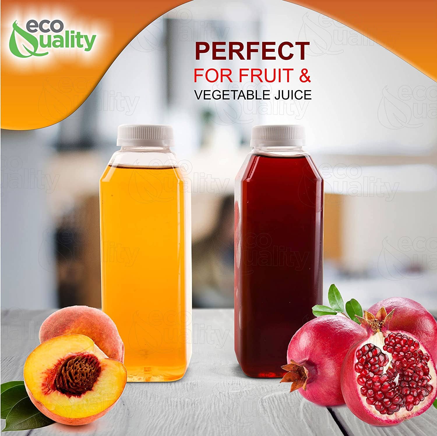 EcoQuality - Wholesale Milk/Juice Bottle - 10oz Empty Plastic Juice Bottles w/Tamper Evident Caps4