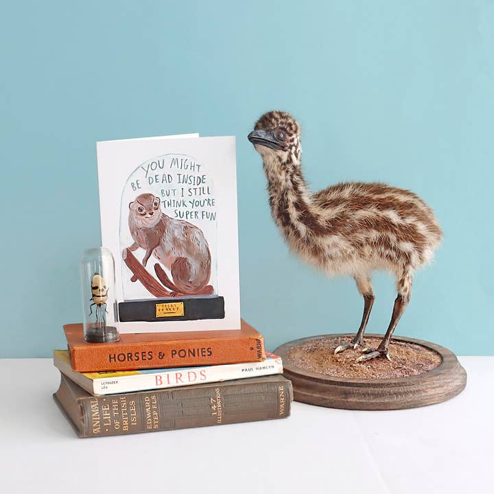 Fernandes Makes – wholesale Everyday greeting card – Dead Inside but Super Fun - Ferret A6 Greeting Card1