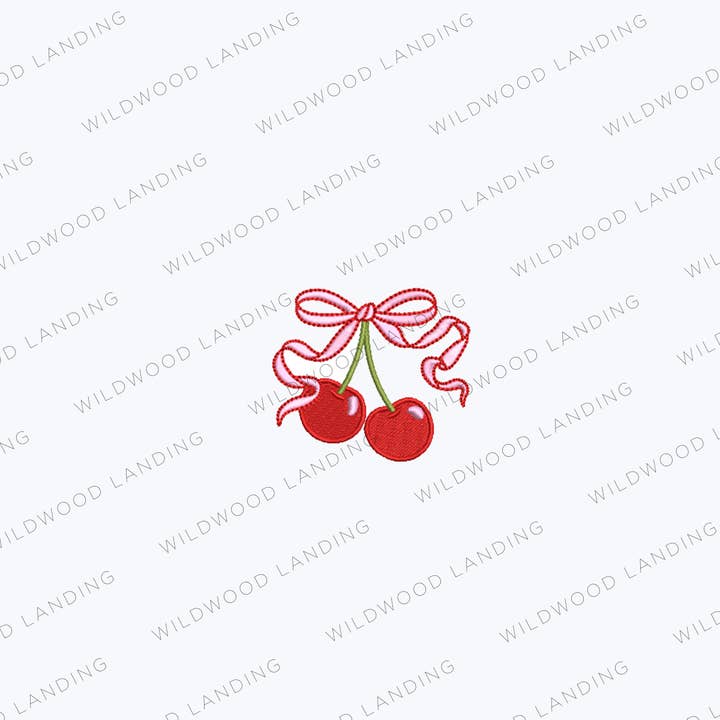 EMB-100: CHERRY RIBBON - ADULT APPAREL for wholesale by Wildwood Landing