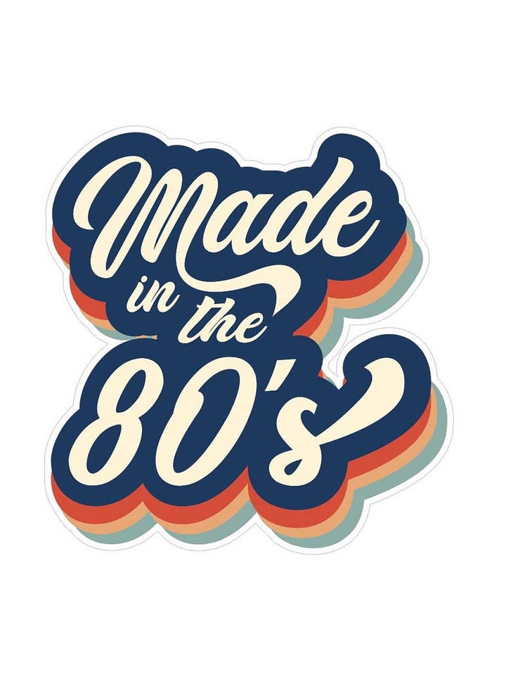 Autocollant Fabriqué dans les années 80 – Cadeau de nostalgie rétro pour la vente par Sakura Design Gallery