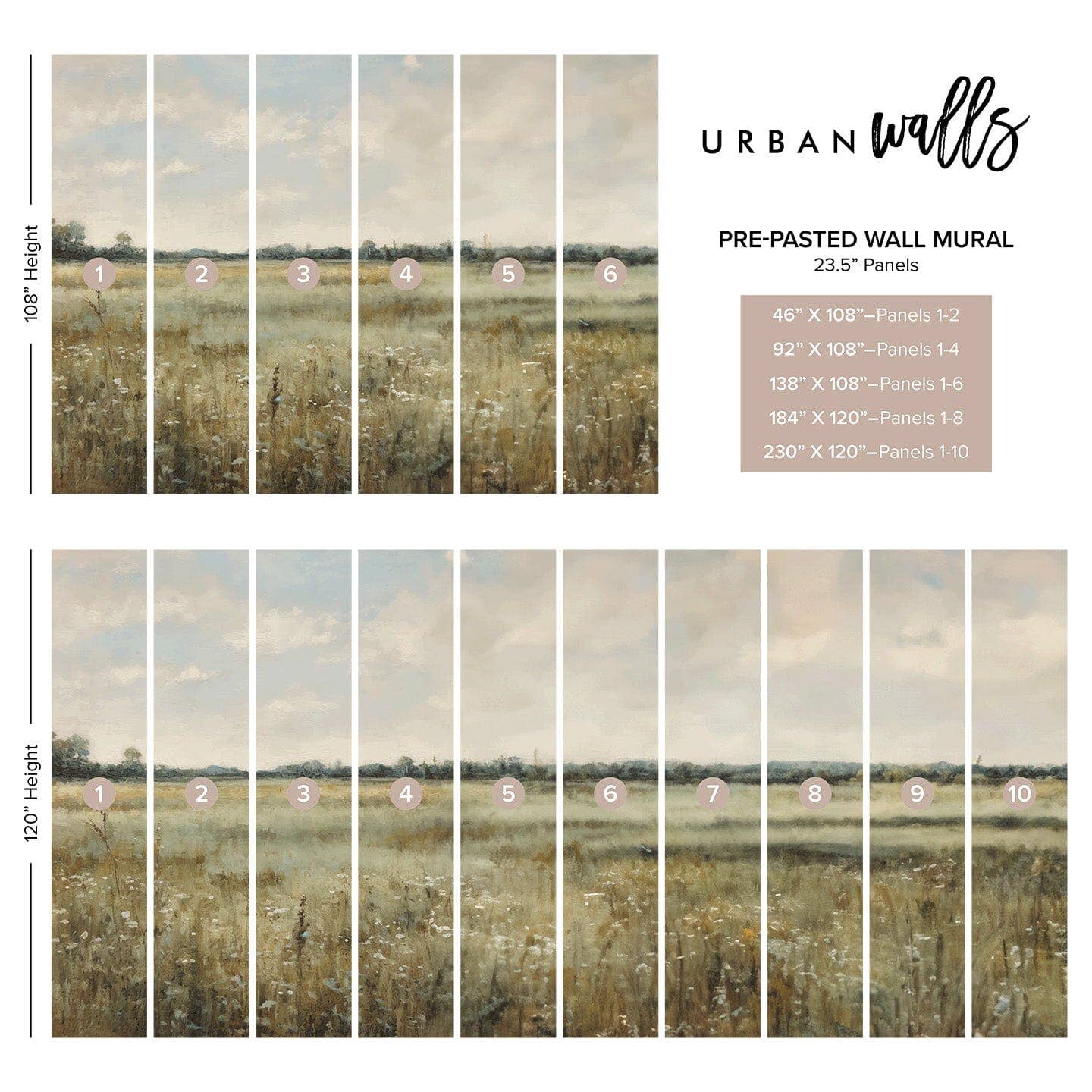 Green Emerald Meadows Wall Mural for wholesale on Faire2
