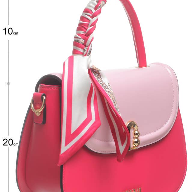 Bessie London - Wholesale Top Handle Bag - Women's - URBAN SCARF FLAP OVER TOP HANDLE CROSS BODY BAG