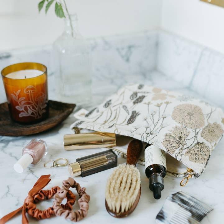 Flowerie - Wholesale Pouch - Women's - Dabble Tool Bag | Woven Zippered Pouch in Vintage Floral 4