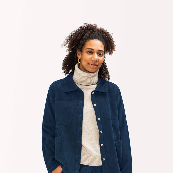 Corduroy Classic Jacket anchor blue for wholesale by Matona