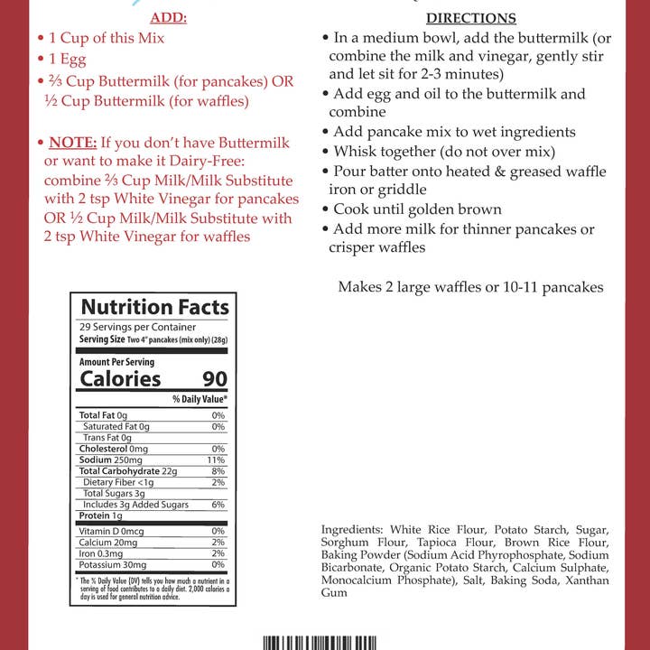 Mom's Place Gluten Free - Wholesale Pancake Mix - Gluten-Free Pancake & Waffle Mix2