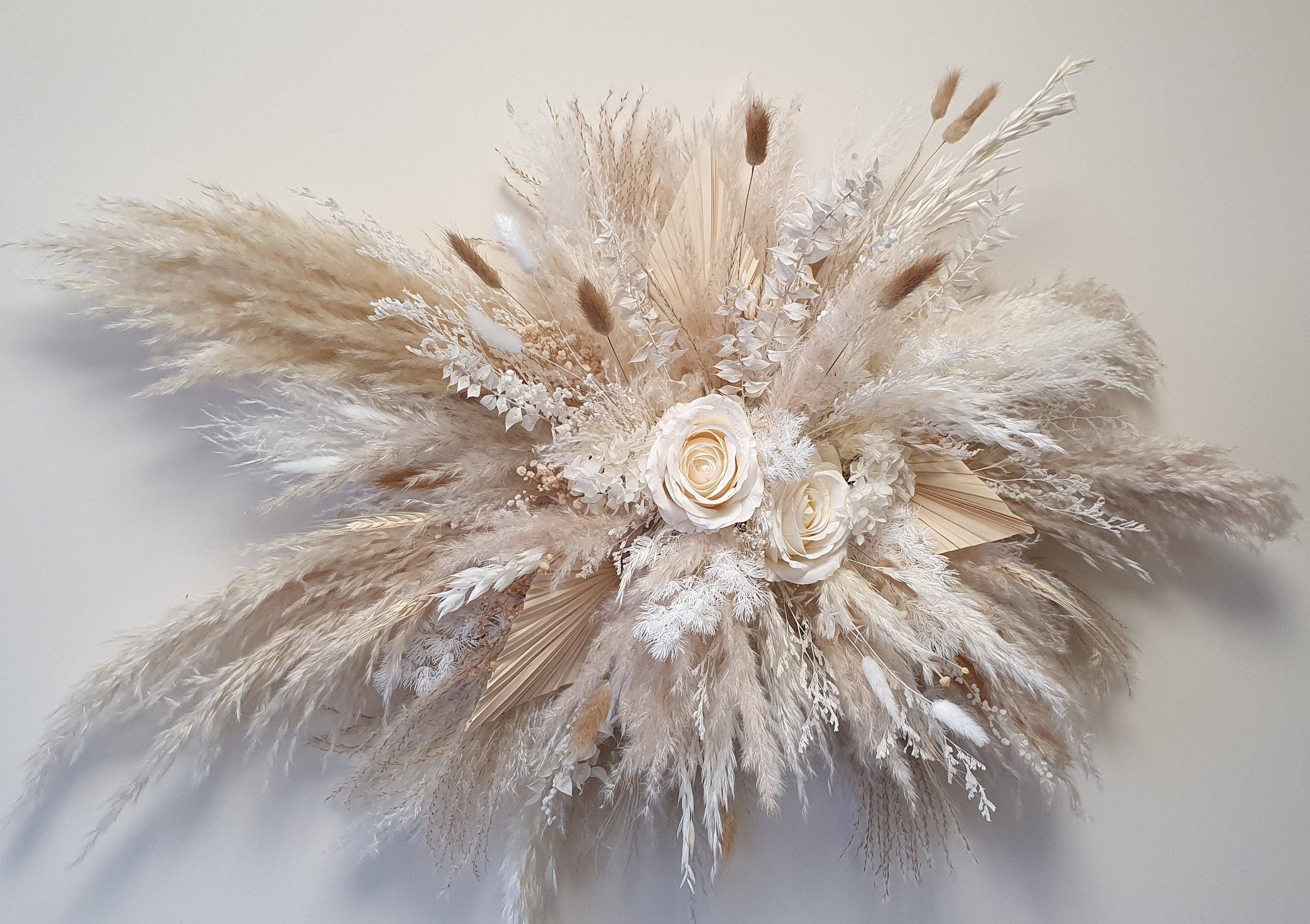 Opal Lily - Wholesale Wall Accent - Dried Pampas Wall Decor - Neutral2