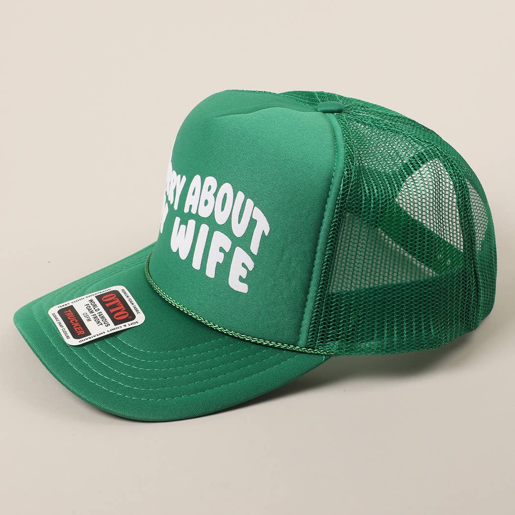 Fashion City - Wholesale Trucker Hat - Unisex - Sorry About My Wife / Husband Text Mesh Back Trucker Hat43