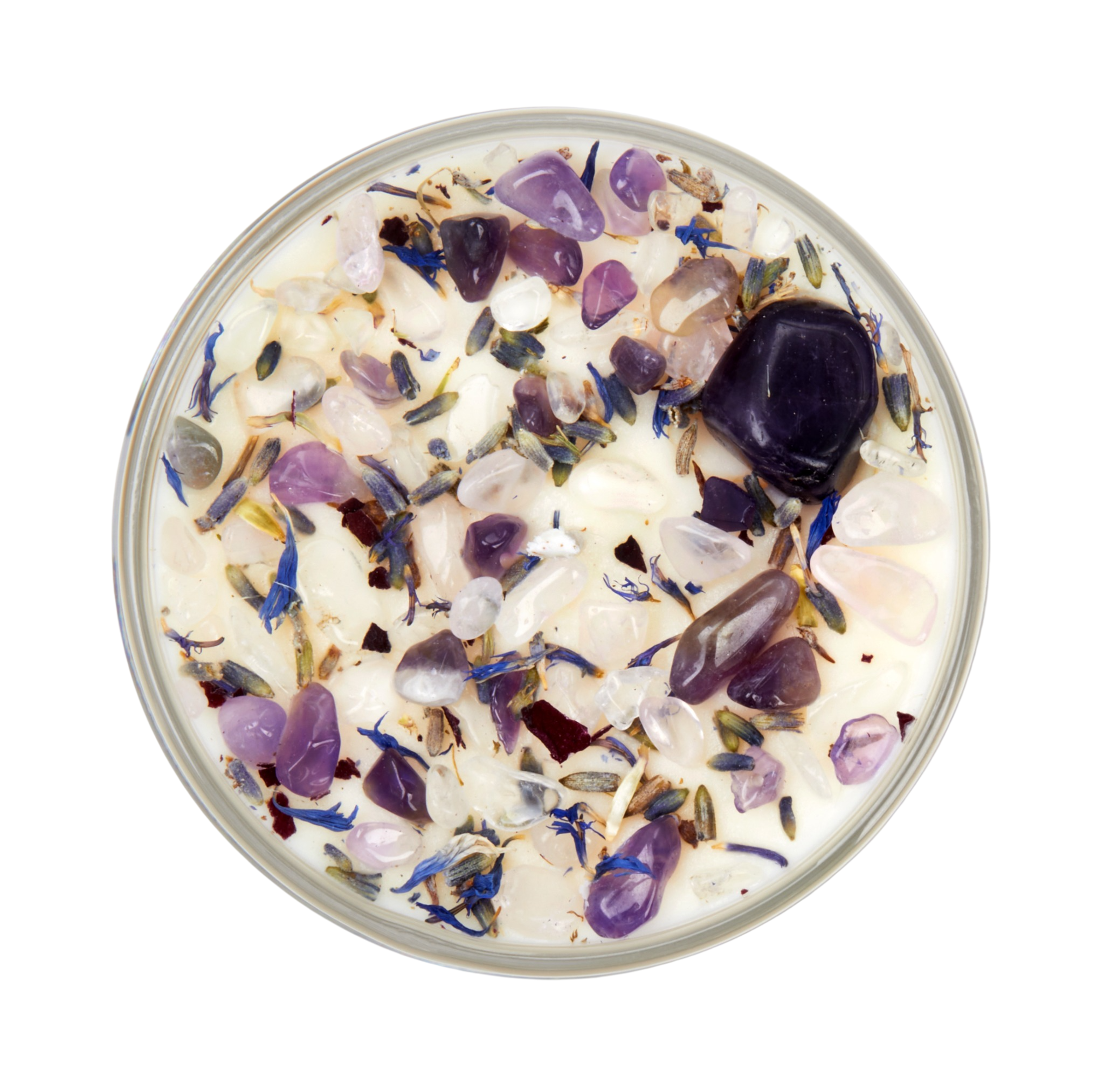 New Moon Beginnings - Wholesale Jar/Filled Candle - Stress Relief Candles - Lavender Herb & Crystal Candles7