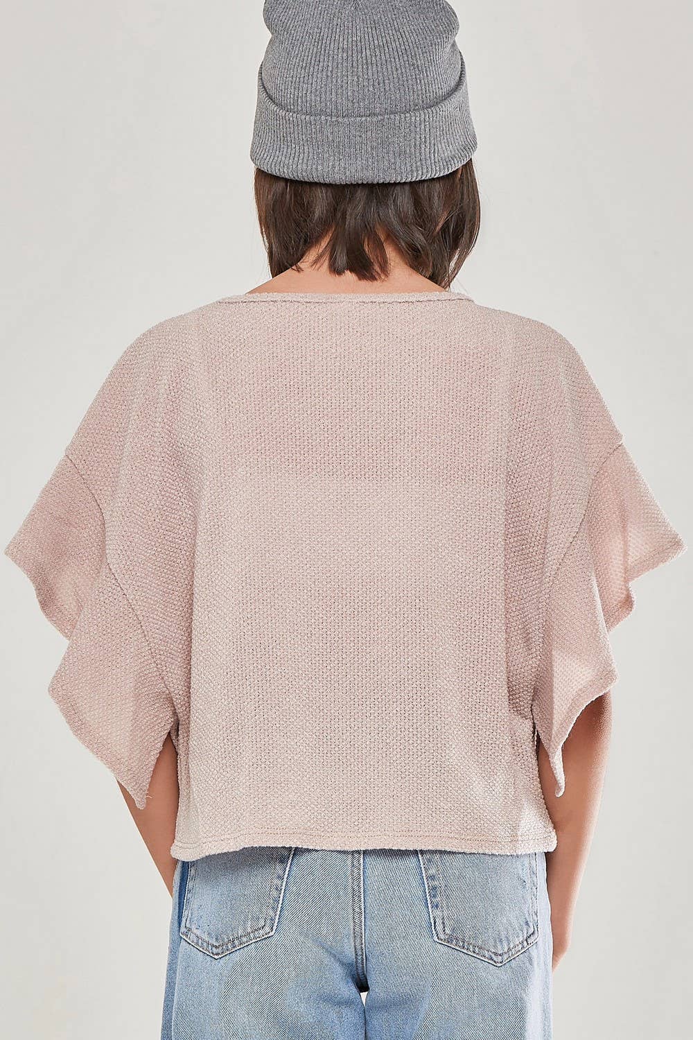 Good Girl - Vendita all'ingrosso Maglione tricot - Bambini - Maglione con volant pullover cropped in maglia grossa17