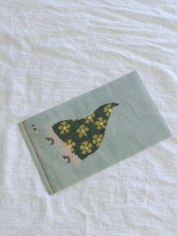 Daisy Flag | Green and Yellow Needlepoint Canvas on 18 mesh for wholesale by Lets Stitch Studio