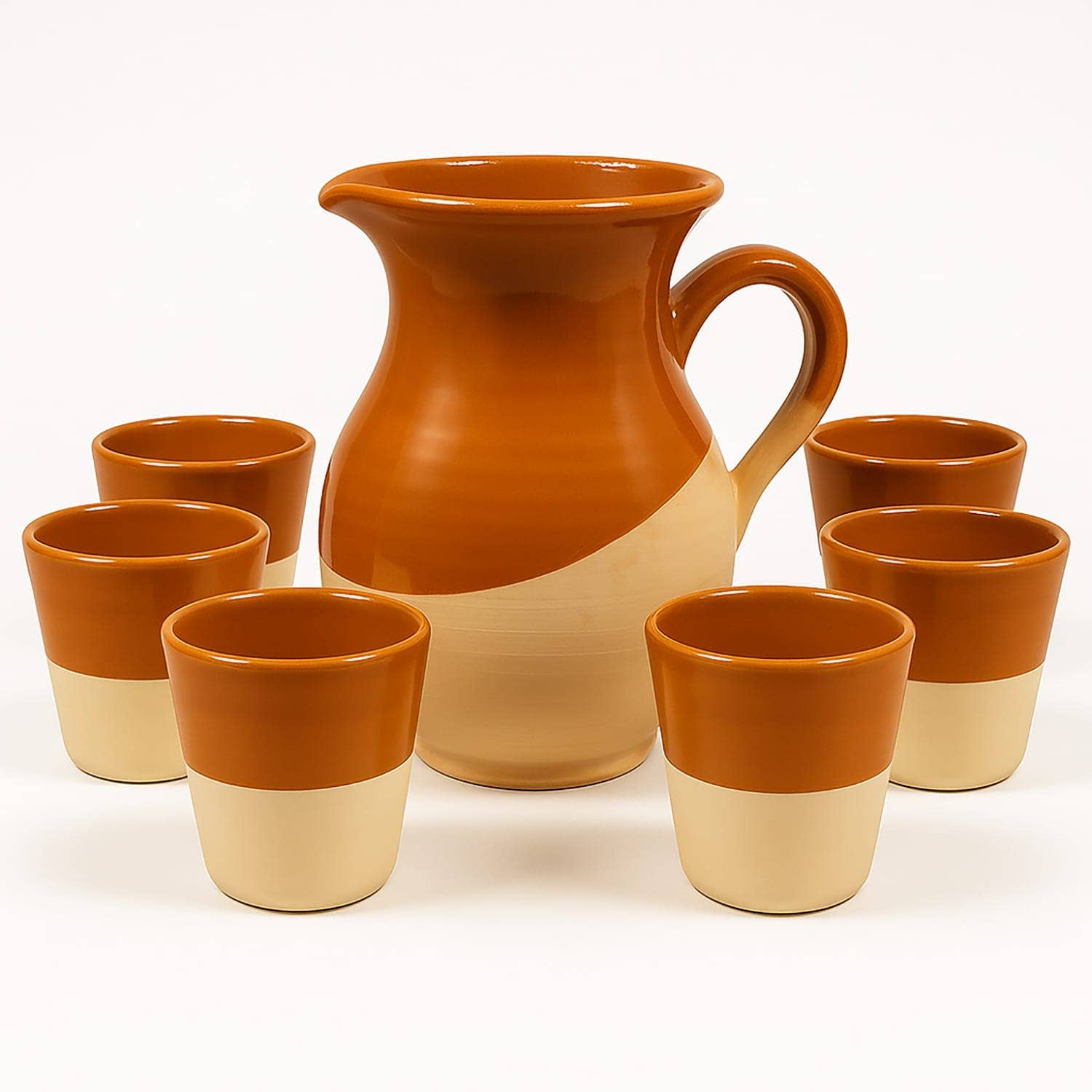 Etnico del Mondo - Wholesale Carafe - 1.5L Pitcher Set and 6 Terracotta Ceramic Glasses0