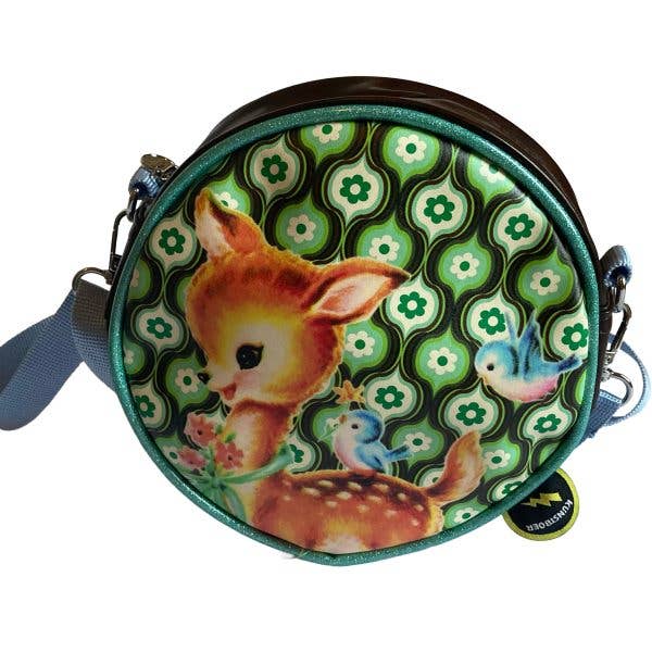 Shoulderbag circle retro deer for wholesale by Kunstboer