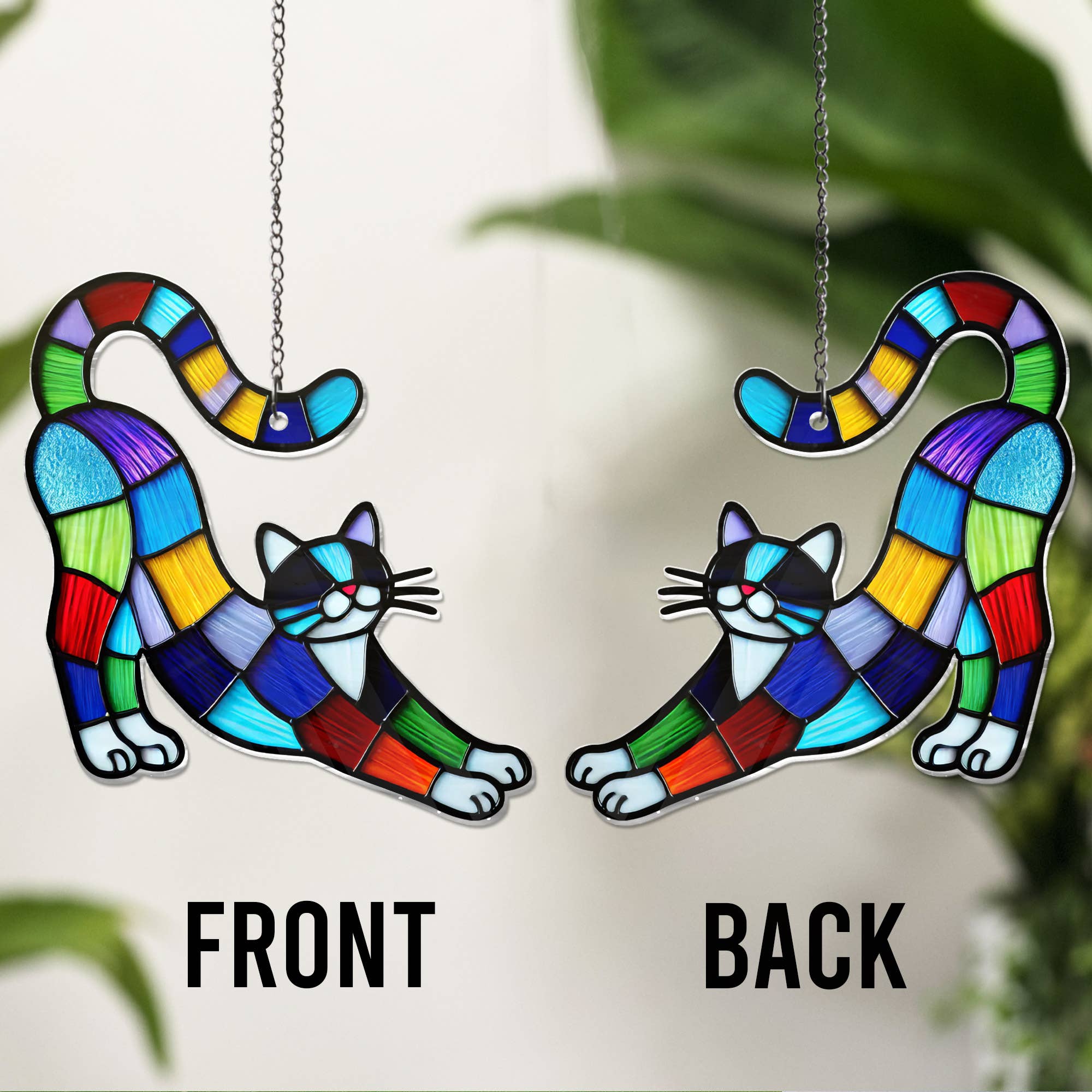 Merchemy - Vente Objets de décoration - Ornement de fenêtre en ACRYLIQUE Chat mignon pour les amoureux des chats1