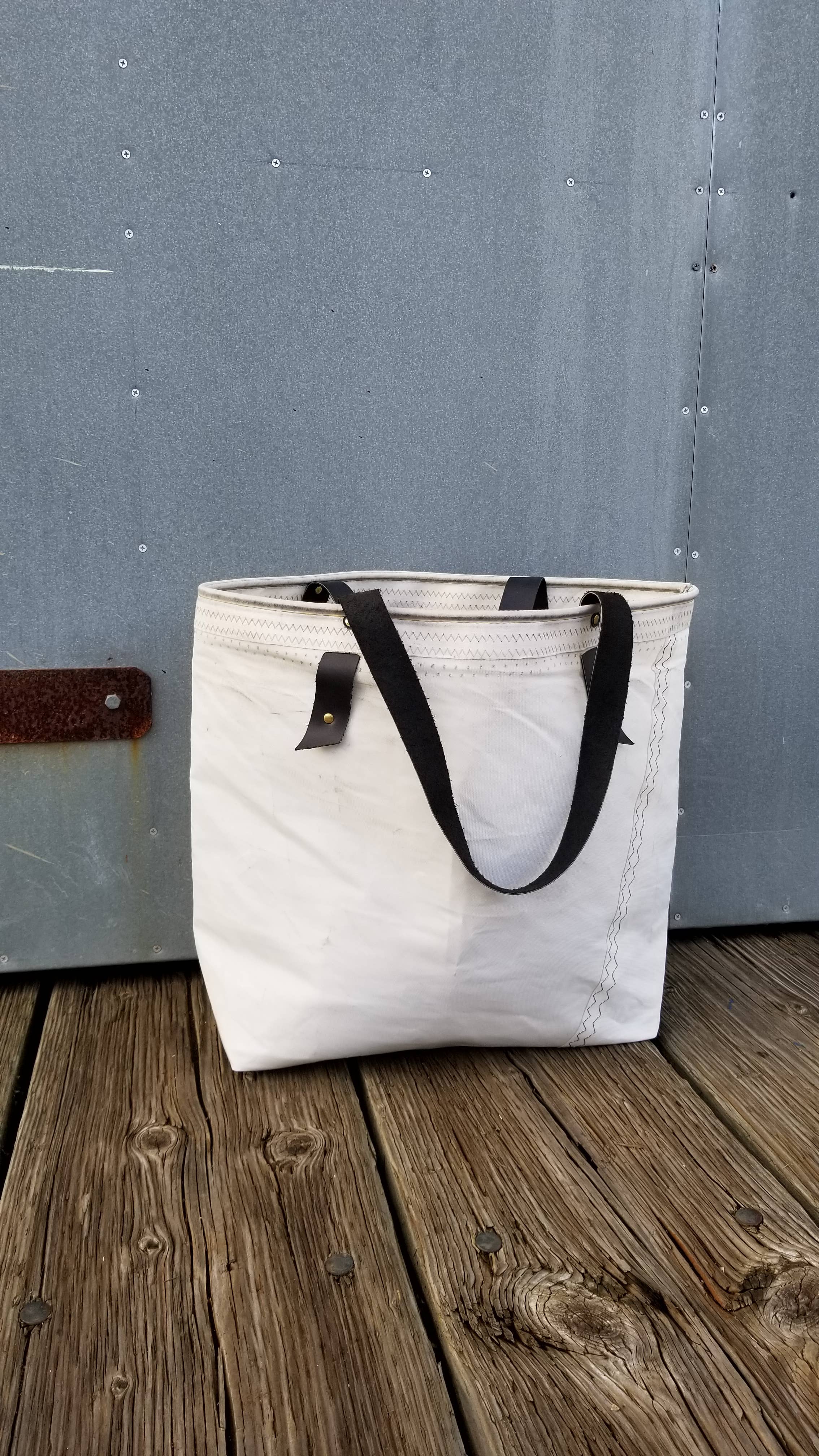 Landfall Leatherworks - Wholesale Beach Bag - The Lazarette Sailcloth Beach Bag2