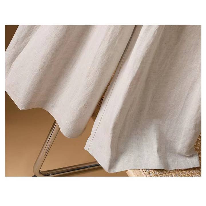 Chicto - Vente Pantalon – femme - Culottes larges raccourcies en coton et lin3