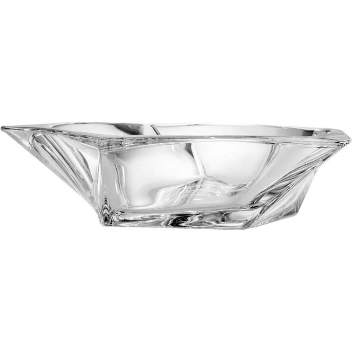 14" Bohemian Crystal Fruit Bowl AU60068 OCEAN, AURUM Czechia for wholesale by NORTH AMERICAN CRYSTAL