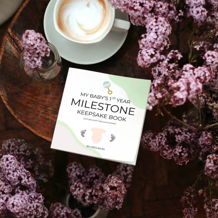 Bellybees – wholesale Milestone art/keepsake – Child & baby – My Baby's 1st Year Milestone Keepsake Book!4