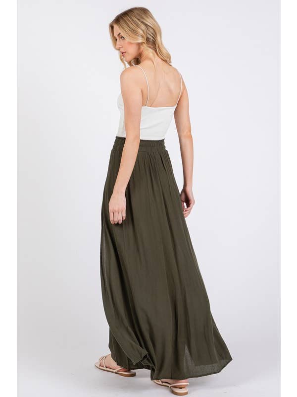 Final Touch - Wholesale Skirt - Women's - Solid Thigh Split Maxi Skirt - S80050A9