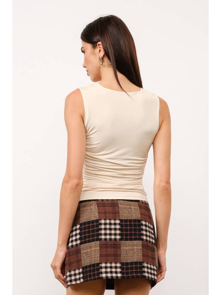 Blair Gathered Sleeveless Top - Ivory for wholesale on Faire