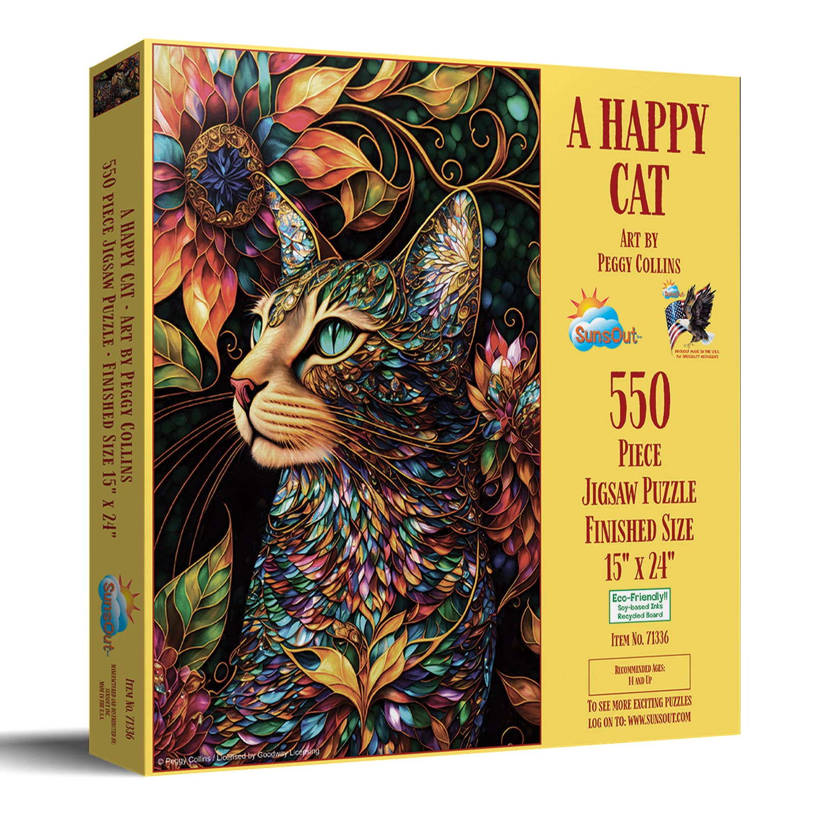 SunsOut - Wholesale Puzzle - Adult - 0852 A Happy Cat 550 pc Puzzle1